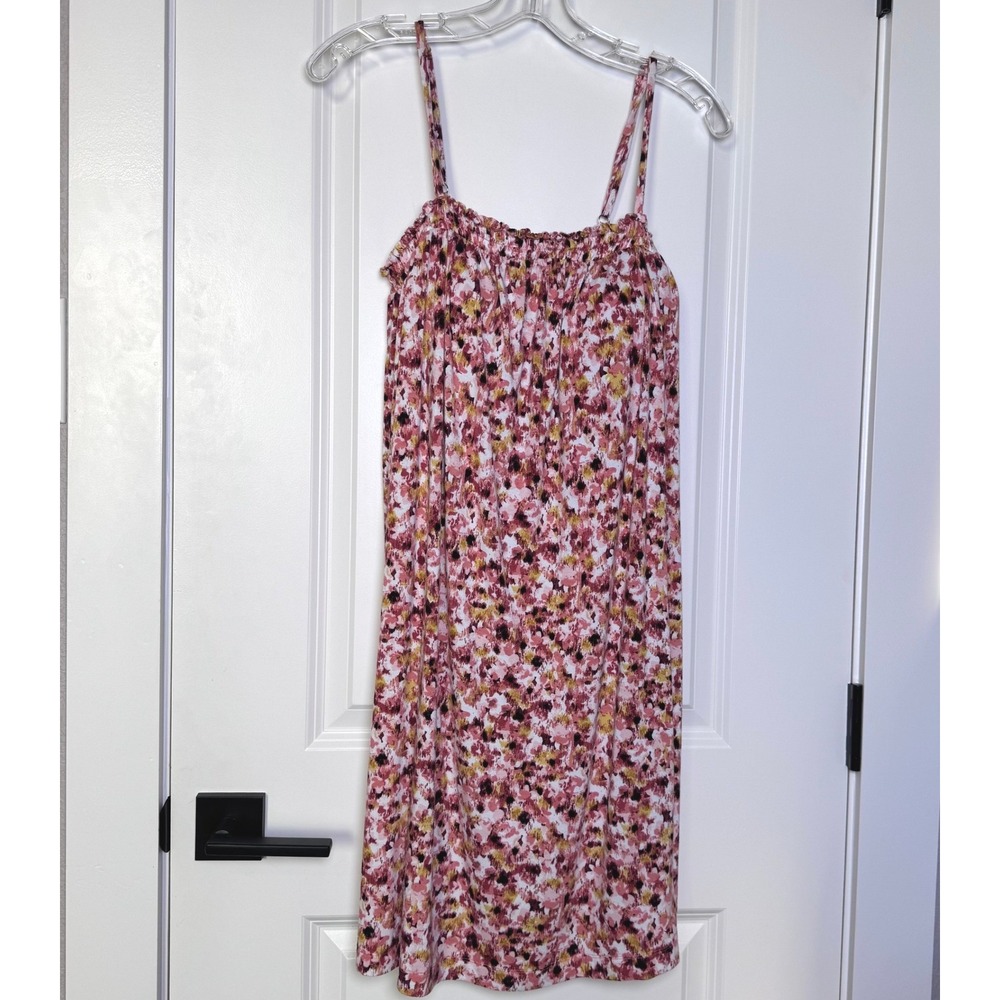 Soma Weekend Womens Jersey Dress Small Floral Pink‎ Yellow Adjustable Straps